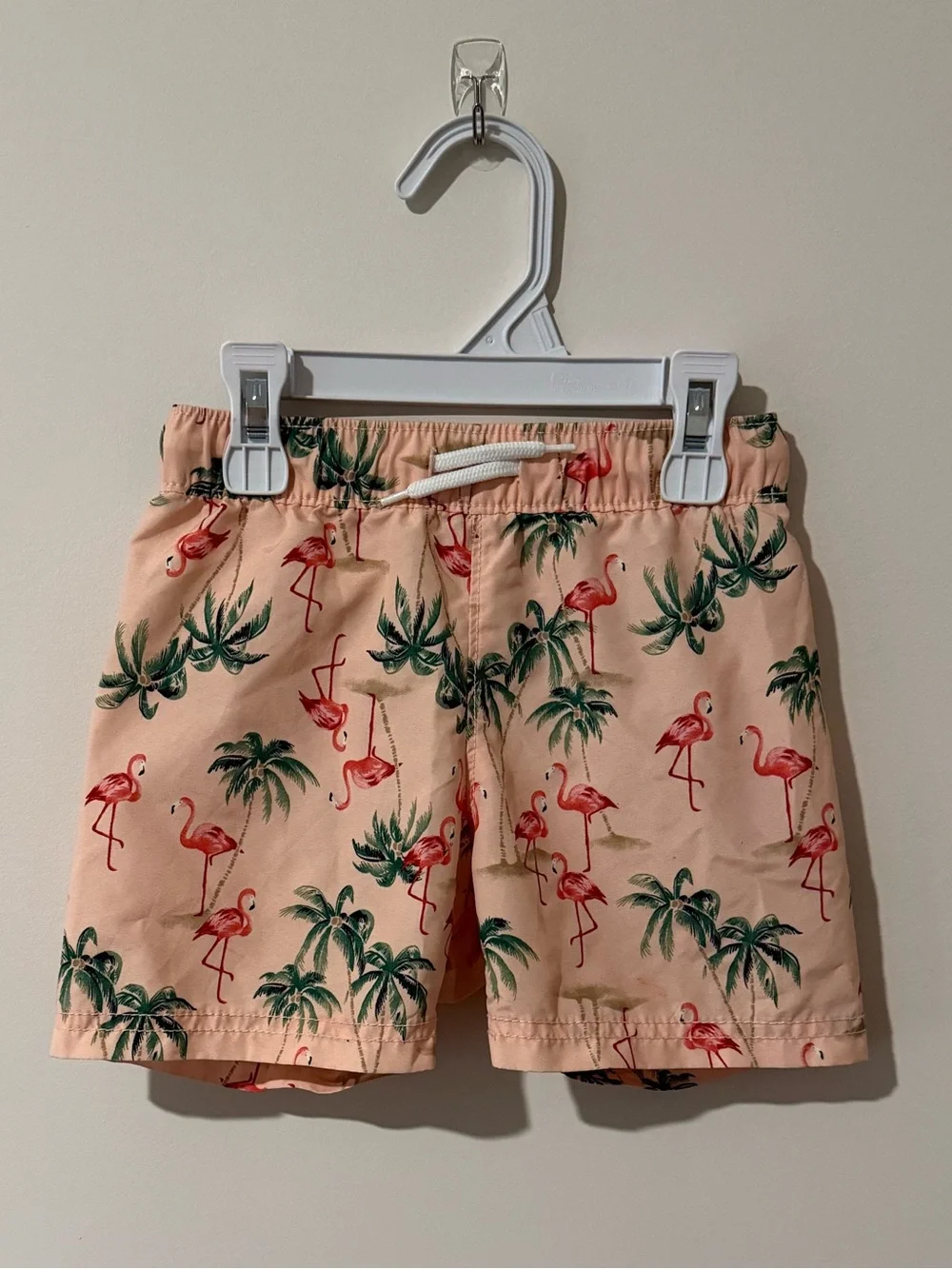 Old Navy Pink Flamingo Print Kids Swim Trunks